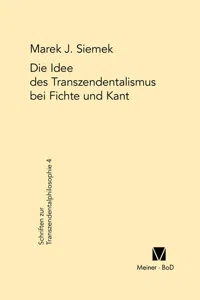 Die Idee des Transzendentalismus bei Fichte und Kant_cover