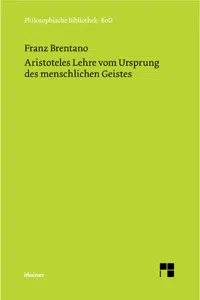 Aristoteles Lehre vom Ursprung des menschlichen Geistes_cover