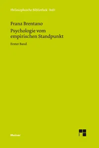 Psychologie vom empirischen Standpunkt. Erster Band_cover