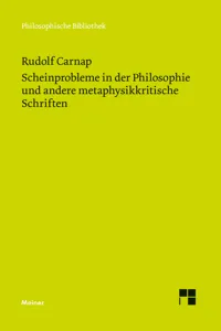 Scheinprobleme in der Philosophie und andere metaphysikkritische Schriften_cover