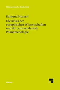 Die Krisis der europäischen Wissenschaften und die transzendentale Phänomenologie_cover