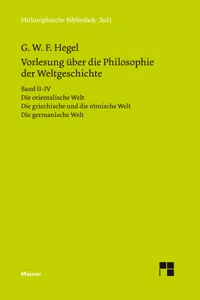 Vorlesungen über die Philosophie der Weltgeschichte. Band II–IV_cover