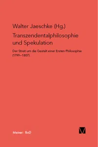 Transzendentalphilosophie und Spekulation_cover