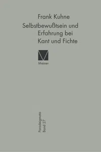 Selbstbewußtsein und Erfahrung bei Kant und Fichte_cover