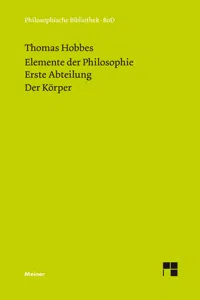 Elemente der Philosophie. Erste Abteilung: Der Körper_cover