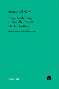 Logik-Vorlesung. Unveröffentlichte Nachschriften II_cover