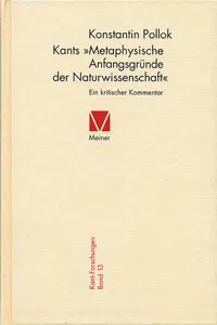 Kants »Metaphysische Anfangsgründe der Naturwissenschaft«_cover