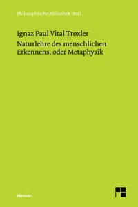 Naturlehre des menschlichen Erkennens, oder Metaphysik_cover