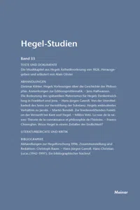 Hegel-Studien Band 33_cover