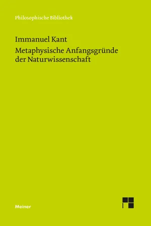 Metaphysische Anfangsgründe der Naturwissenschaft