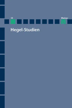 Hegel-Studien Band 38