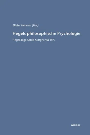 Hegels philosophische Psychologie