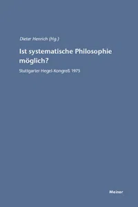 Ist systematische Philosophie möglich?_cover