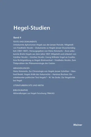 Hegel-Studien Band 4