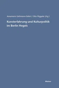 Kunsterfahrung und Kulturpolitik im Berlin Hegels_cover