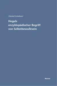 Hegels enzyklopädischer Begriff von Selbstbewußtsein_cover