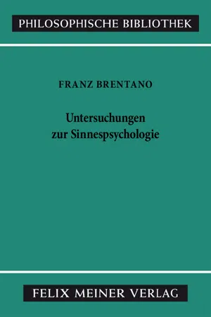 Untersuchungen zur Sinnespsychologie