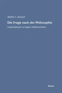 Die Frage nach der Philosophie_cover