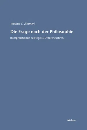 Die Frage nach der Philosophie