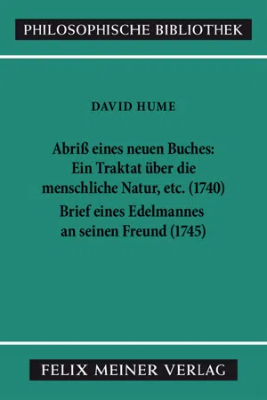 Abriss eines neuen Buches, betitelt: Ein Traktat über die menschliche Natur, etc. Brief eines Edelmannes an seinen Freund in Edinburgh