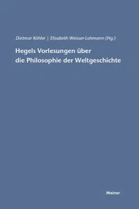 Hegels Vorlesungen über die Philosophie der Weltgeschichte_cover