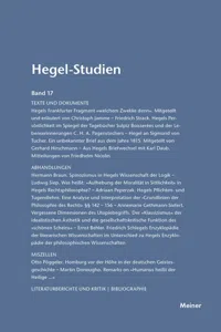 Hegel-Studien Band 17_cover