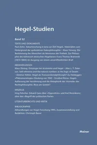 Hegel-Studien Band 32_cover