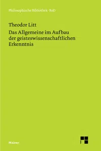 Das Allgemeine im Aufbau der geisteswissenschaftlichen Erkenntnis_cover