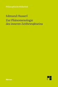 Zur Phänomenologie des inneren Zeitbewußtseins_cover