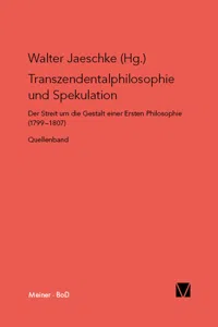 Transzendentalphilosophie und Spekulation_cover