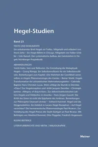 Hegel-Studien Band 23_cover