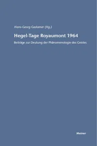 Hegel-Tage Royaumont 1964_cover