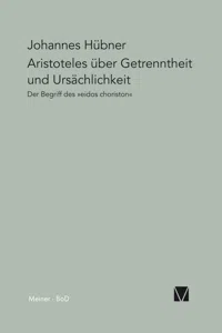 Aristoteles über Getrenntheit und Ursächlichkeit_cover