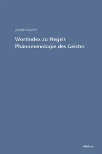 Wortindex zur Phänomenologie des Geistes_cover