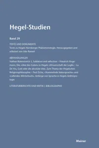 Hegel-Studien Band 29_cover