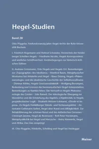 Hegel-Studien Band 28_cover