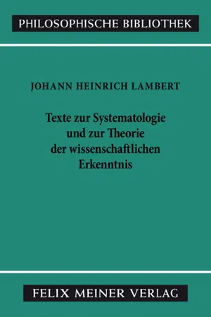 Texte zur Systematologie und zur Theorie der wissenschaftlichen Erkenntnis