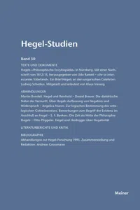 Hegel-Studien Band 30_cover