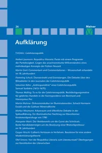 Aufklärung, Band 26: Gelehrtenrepublik_cover