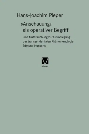 »Anschauung« als operativer Begriff