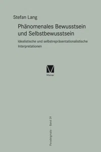 Phänomenales Bewusstsein und Selbstbewusstsein_cover