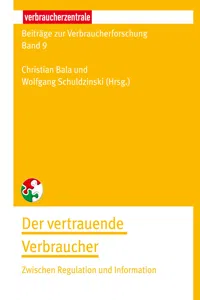 Beiträge zur Verbraucherforschung Band 9 Der vertrauende Verbraucher_cover