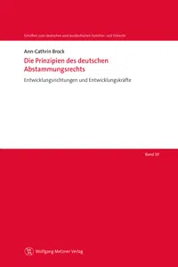 Die Prinzipien des deutschen Abstammungsrechts_cover