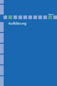 Aufklärung, Band 7/1: Kant und die Aufklärung_cover