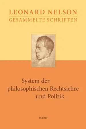 System der philosophischen Rechtslehre und Politik