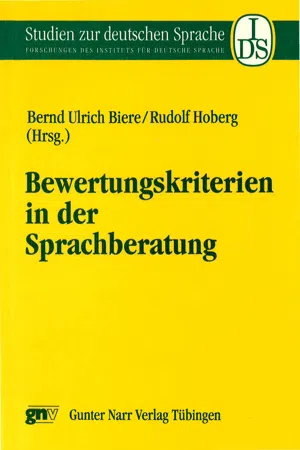 Bewertungskriterien in der Sprachberatung