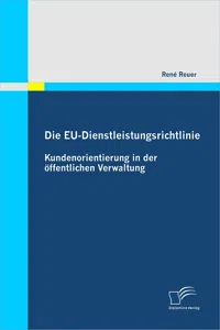 Die EU-Dienstleistungsrichtlinie: Kundenorientierung in der öffentlichen Verwaltung_cover