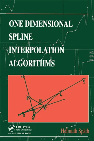 One Dimensional Spline Interpolation Algorithms