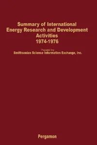 Summary of International Energy Research and Development Activities 1974-1976_cover