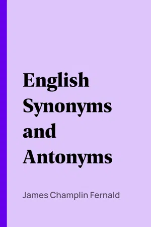 English Synonyms and Antonyms